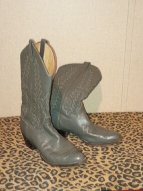 Panhandle Slim Dark Green Leather Western Cowboy Boots
